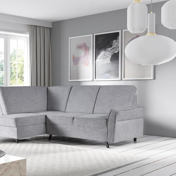 AX LIVING Canapé dangle gris Pertine L Form gris clair avec fonction lit 249 cm