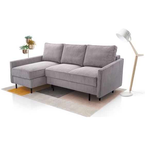 AX LIVING Canapé dangle gris Romanii 3 places avec fonction sommeil largeur 220 cm L