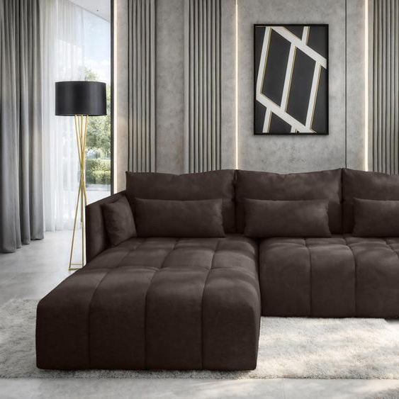 AX LIVING Canapé dangle marron avec fonction sommeil Cosmova 245 cm