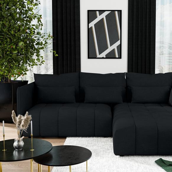 AX LIVING Canapé dangle noir Canapé dangle avec fonction sommeil Cosmova 245 cm