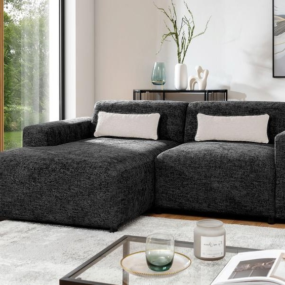 AX LIVING Canapé dangle noir Jughlio en L 240cm élégant & moderne L