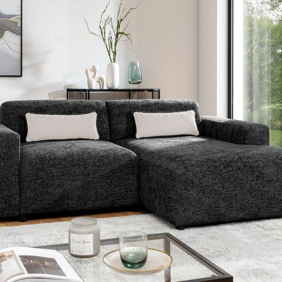 AX LIVING Canapé dangle noir Jughlio en L 240cm élégant & moderne R