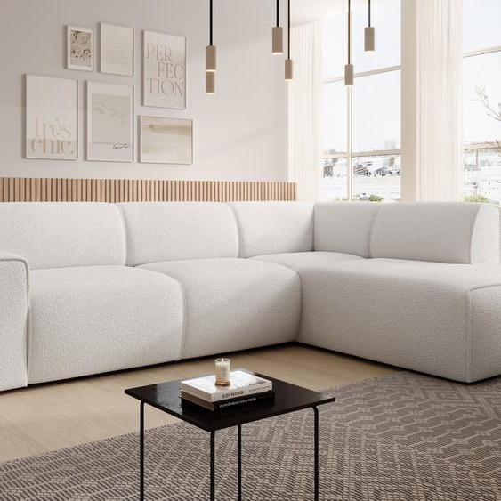 AX LIVING Canapé en angle Didim L canapé d angle blanc largeur 292cm D