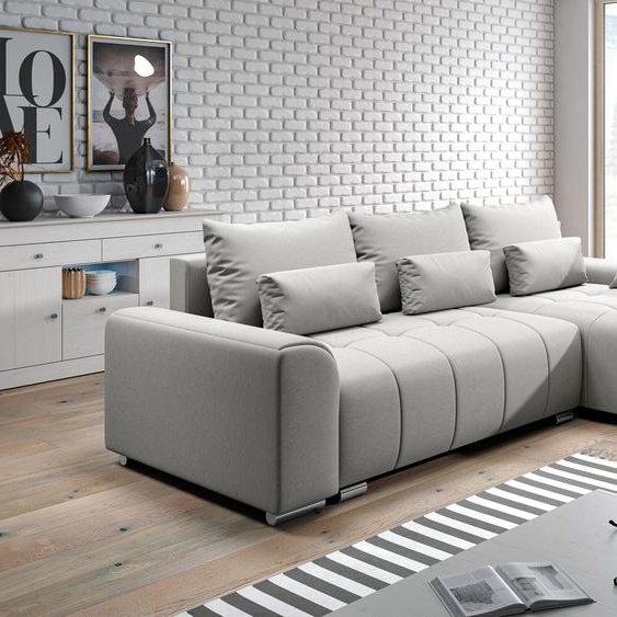 AX LIVING Canapé en angle Rivolli canapé d angle convertible gris 260