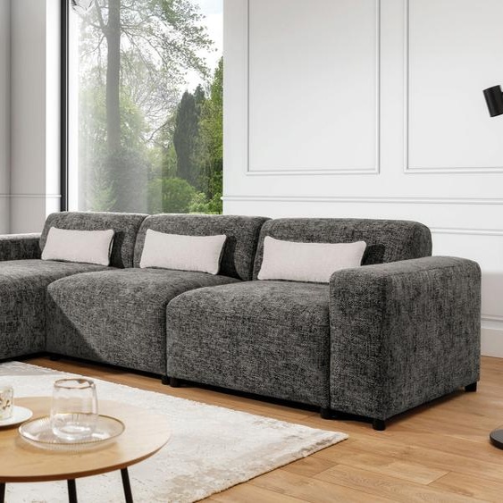 AX LIVING Canapé Gris Forme L Jughlio 331cm de large élégant & spacieux L