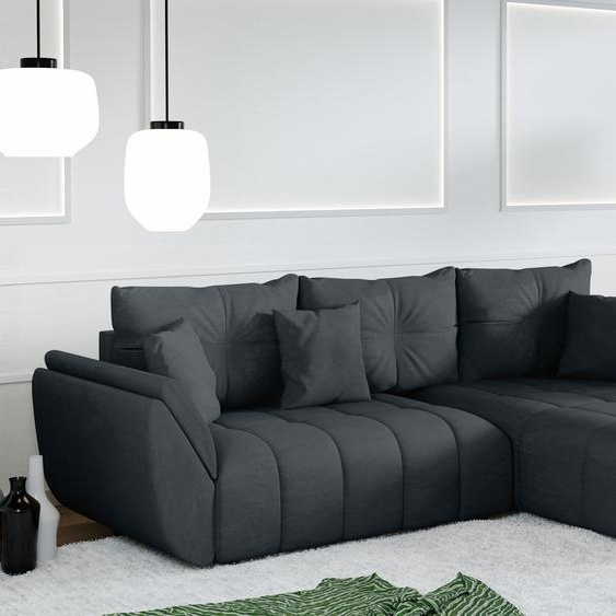 AX LIVING Canapé méridien Antalya canapé d angles convertible graphite