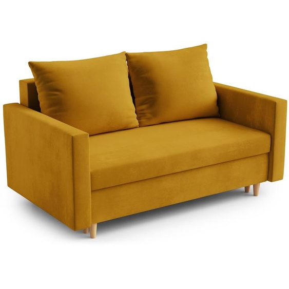 AX LIVING Canapé Shurton Moderne 155 cm Jaune Miel - Elégant 2 places