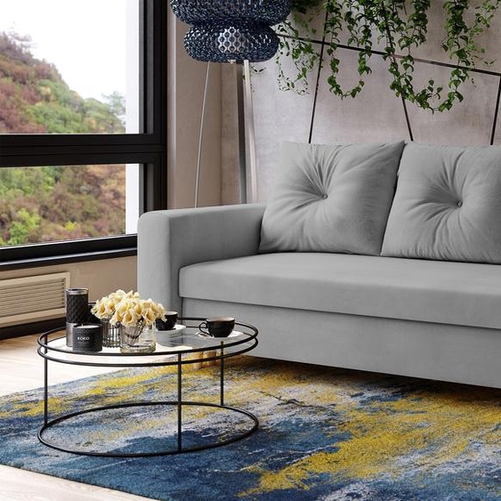 AX LIVING Cheriton Canapé-lit Moderne 222 cm Gris clair avec fonction sommeil