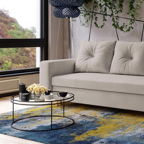 AX LIVING Cheriton Canapé-lit Moderne 222cm de large en Beige avec fonction sommeil