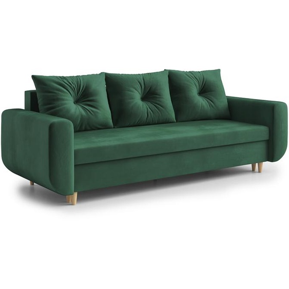 AX LIVING Cheriton Canapé-lit Moderne 222cm de large en vert bouteille avec fonction sommeil