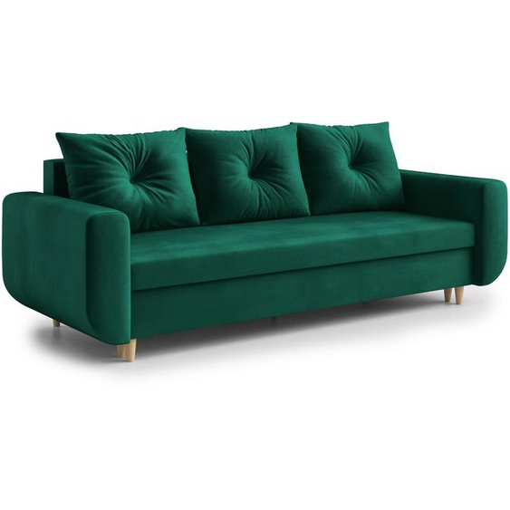 AX LIVING Cheriton Canapé-lit Moderne 222cm Vert foncé avec fonction sommeil