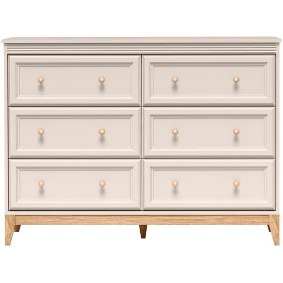 AX LIVING Commode Nymphen Cashmere 6 tiroirs MDF Pieds en chene