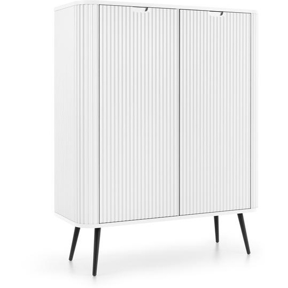 AX LIVING Highboard Armoire Salvia K103 103 cm de large, Moderne en blanc