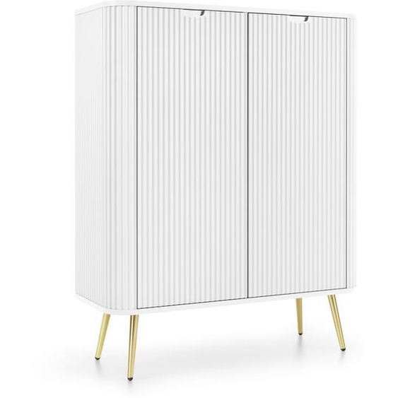 AX LIVING Highboard Armoire Salvia K103 103 cm de large, Moderne en blanc