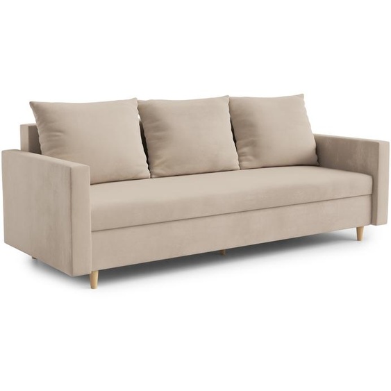AX LIVING Hyden Canapé 3 places avec fonction sommeil - 222 cm de large, beige