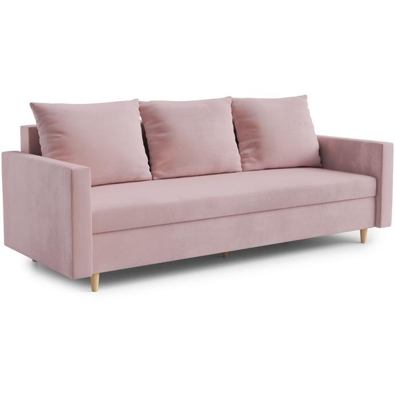 AX LIVING Hyden Canapé 3 places avec fonction sommeil 222 cm de large en rose