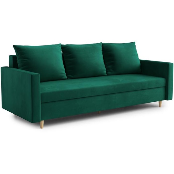 AX LIVING Hyden Canapé 3 places avec fonction sommeil 222 cm de large Vert bouteille