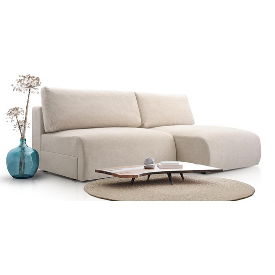 AX LIVING L Canapé beige Montecio - Canapé Canapé L avec fonction sommeil R