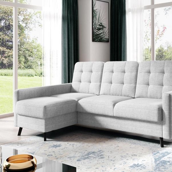 AX LIVING Petit canapé dangle avec fonction sommeil Yosmio 225 cm Gris clair L