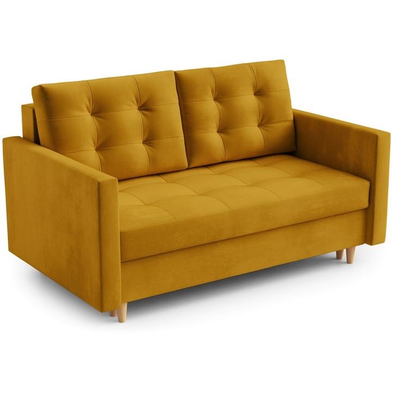 AX LIVING Spaxton Canapé 2 places Petit 155 cm Ambre avec fonction sommeil