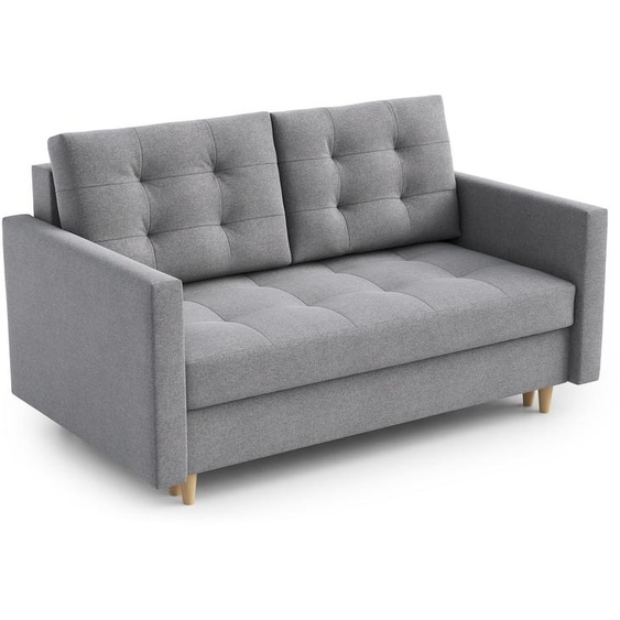 AX LIVING Spaxton Canapé 2 places Petit 155 cm Gris avec fonction sommeil