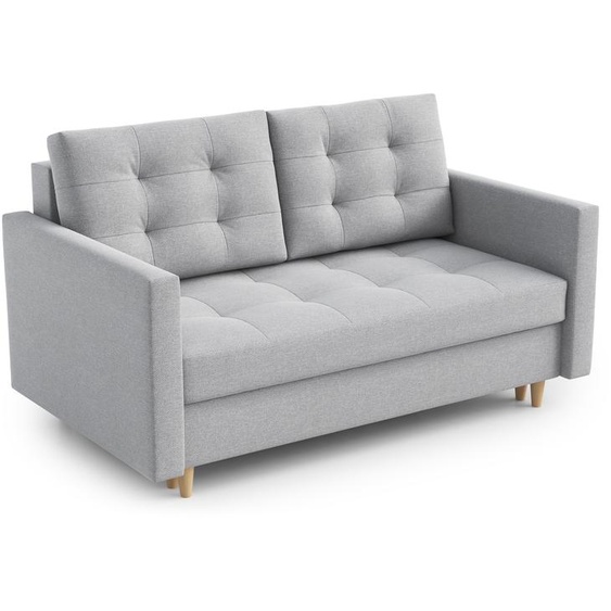 AX LIVING Spaxton Canapé 2 places Petit 155 cm Gris clair avec fonction sommeil
