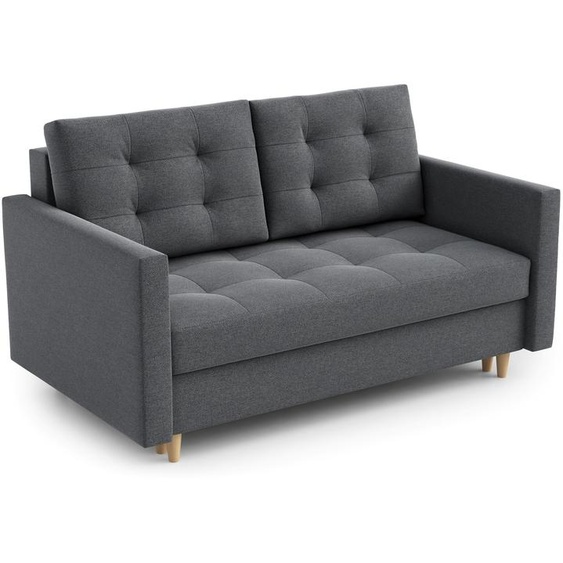 AX LIVING Spaxton Canapé 2 places Petit 155 cm Gris foncé avec fonction sommeil