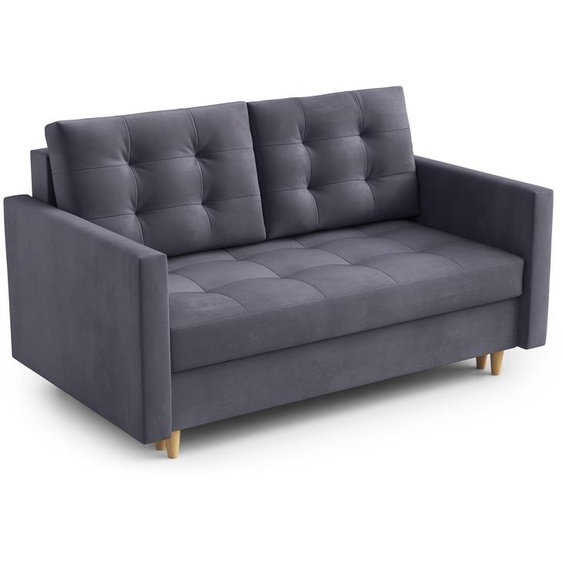 AX LIVING Spaxton Canapé 2 places Petit 155 cm Gris foncé Fonction sommeil