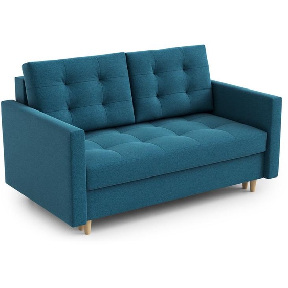 AX LIVING Spaxton Canapé 2 places Petit 155 cm Turquoise avec fonction sommeil