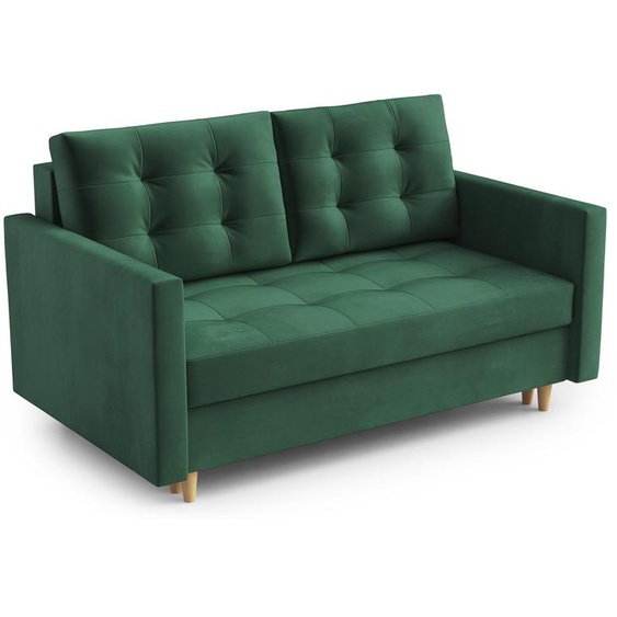 AX LIVING Spaxton Canapé 2 places Petit 155 cm Vert avec fonction sommeil