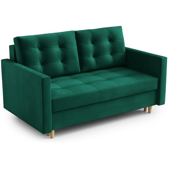 AX LIVING Spaxton Canapé 2 places Petit 155 Vert bouteille Fonction sommeil