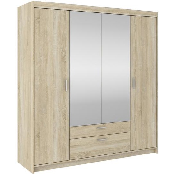 AX LIVING Armoire Storicos avec miroir chene Sonoma 4P 176,3 cm