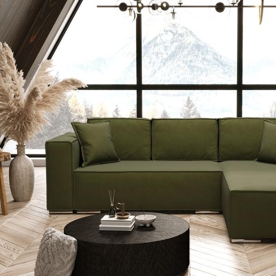 AX LIVING Vert canapé dangle avec fonction sommeil Vinoria L 255 cm D