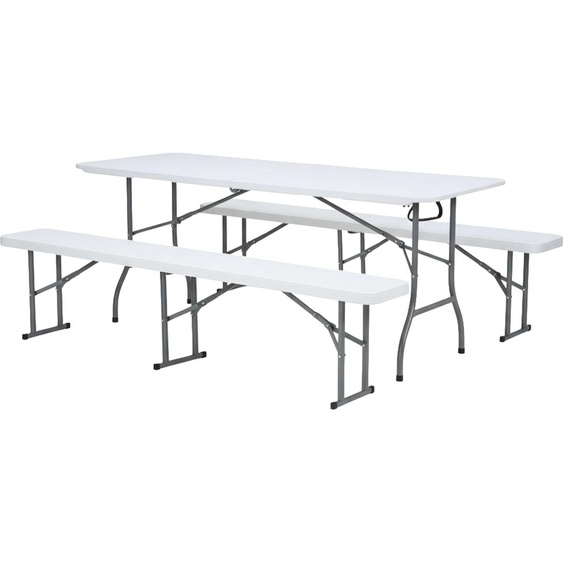 AXI Elba Ensemble de table de brasserie pliable avec deux bancs, plastique HDPE | Pour le jardin, le balcon ou le camping : 180 x 74 x 75 cm