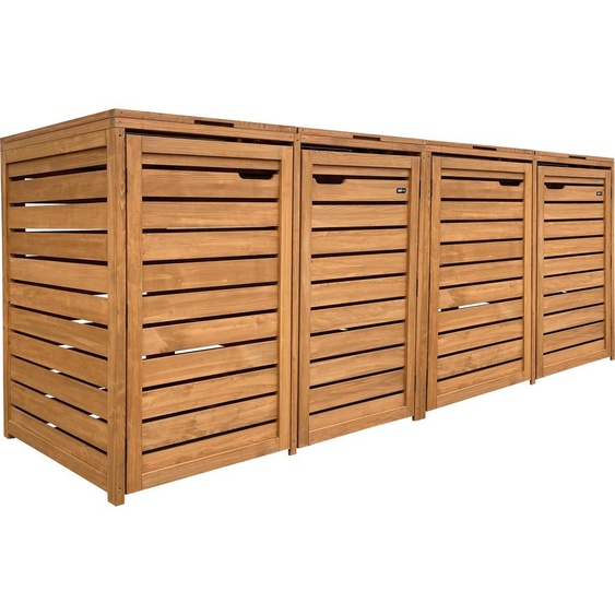 Axi Lex Cache Poubelle En Bois Marron - Abri Poubelle Pour 4 Conteneurs - Max. 240L - Abri Poubelle Extérieur Avec Excellente Ventilation