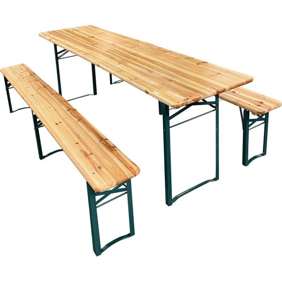 Axi Toon Ensemble De Table Et Bancs De Brasserie, En Acier Et Bois | Set De Pique-Nique Pliants | Extérieur / De Jardin - 220 X 60 X 76 Cm