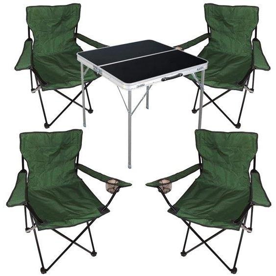 Ensemble de camping avec chaise pliante et table dextérieur, 5 pièces, imperméable