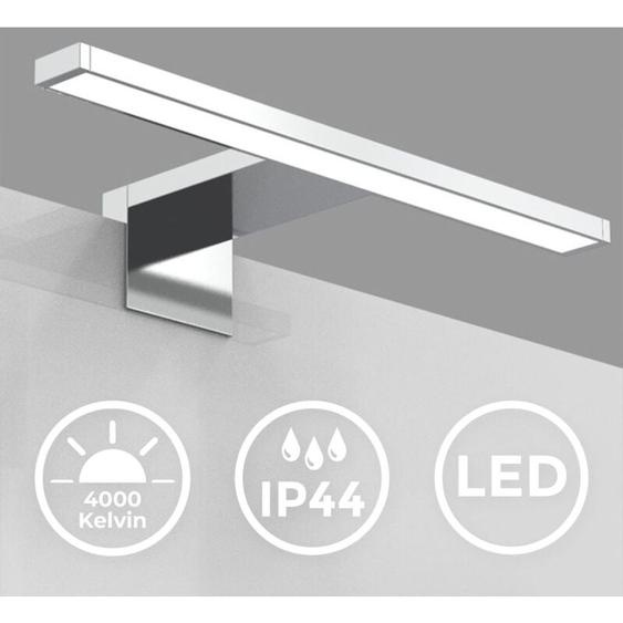 B.K.Licht lampe miroir LED, lampe armoire, applique salle de bain, lumière blanche neutre 4000 Kelvin, 5W, 650lm, IP44, largeur 300mm, chrome