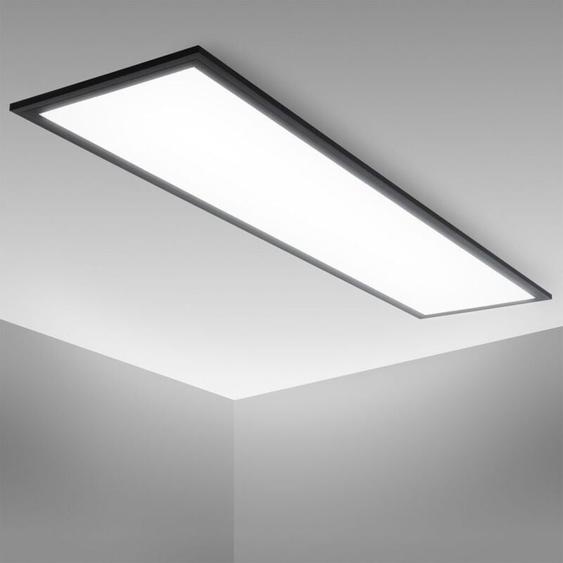 Panneau led i 1 mètre i lumière blanche neutre 4.000 k i 22 Watt i 2.200 Lumen i cadre noir i 1000x250x65 mm - B.k.licht