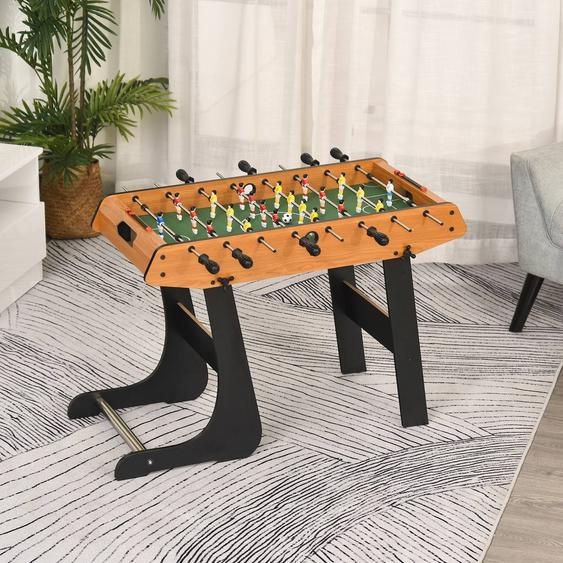 Baby-foot Table De Babyfoot Pliable Dim. 98l X 42l X 62h Cm 2 Balles Fournies Mdf Marron - Bois Et Noir
