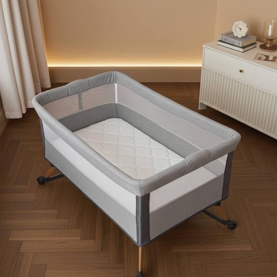 Babysom - Matelas Cododo Bébé 50x83 Cm - Housse En Viscose De Bamboo - Sans Traitement Chimique - Déhoussable - Certifié Oekotex Blanc