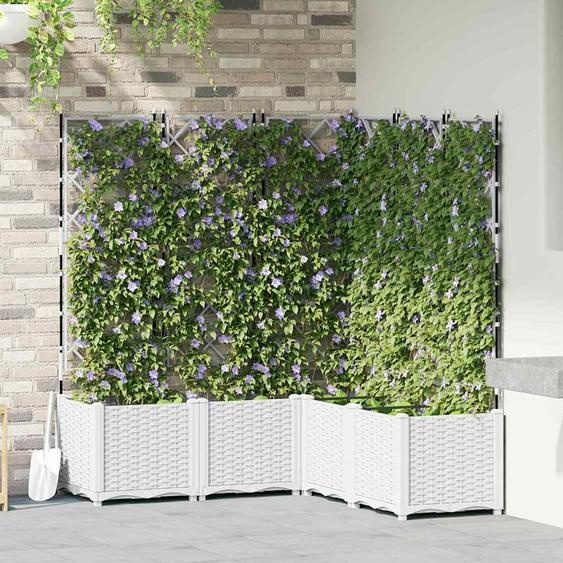 Cache-pot de jardin 5 pcs Blanc 120 x 120 x 143 cm Acier