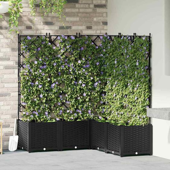 Cache-pot de jardin 5 pcs Noir 120 x 120 x 143 cm Acier