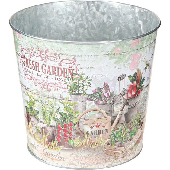 Bac à fleurs en métal Petit motif argenté Fresh Garden 2er Set
