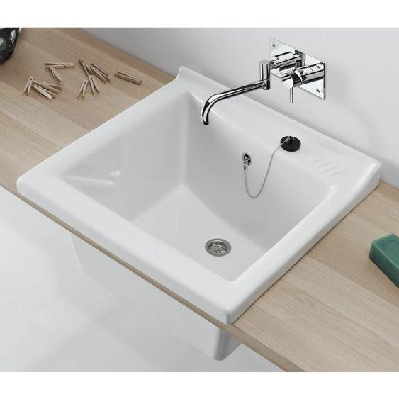 Bac à laver blink - 64 x 61 cm - Profondeur de la cuve : 30,2 cm - couleur : Blanc brillant