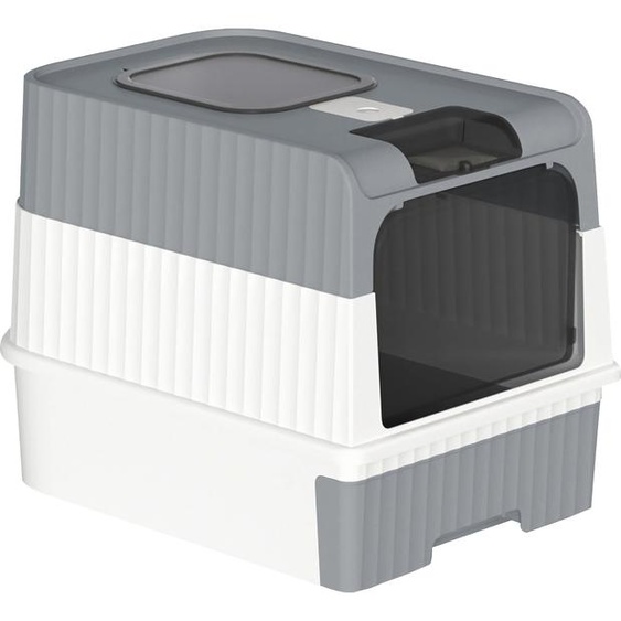 Bac à litière avec couvercle Plateau extensible Pelle 49*37*35cm Gris