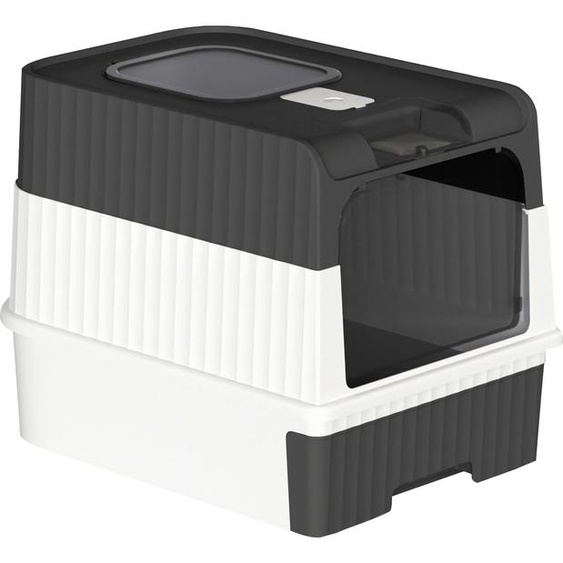 Bac à litière avec couvercle Plateau extensible Pelle 49*37*35cm Noir