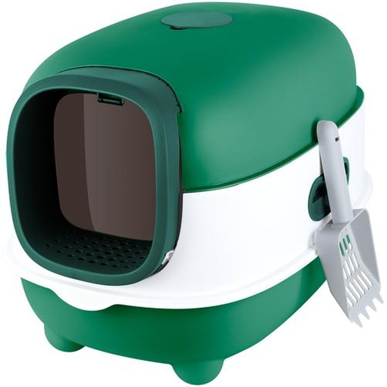 Bac à litière avec lumière UV Bac à litière avec couvercle Pelle 40*39*56cm Vert