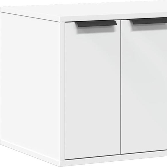 Bac à litière Blanc 60x40x40 cm Bois composite