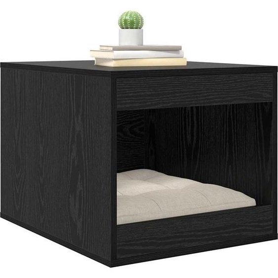 Bac à litière Clôture noir aspect chêne 47 x 59 x 42 cm